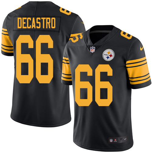 Men's Elite David DeCastro Nike Jersey Black - #66 Rush NFL Pittsburgh Steelers